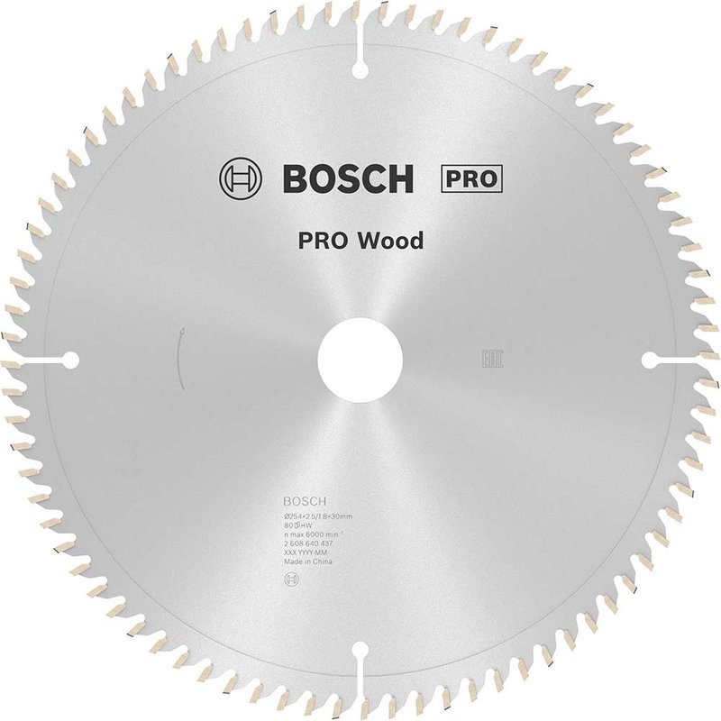 Bosch PRO Wood Cutting Mitre Saw Blade 254mm 80T 30mm