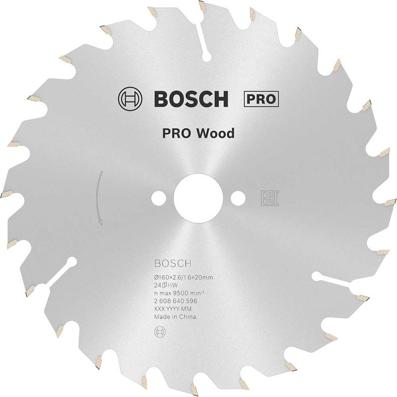 Bosch PRO Optiline Wood Cutting Saw Blade 160mm 24T 20mm
