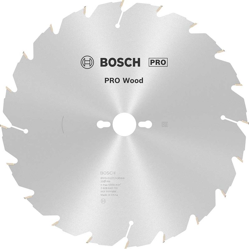 Bosch PRO Wood Cutting Table Saw Blade 315mm 20T 30mm