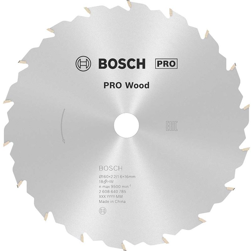 Bosch PRO Speedline Wood Cutting Saw Blade 160mm 18T 16mm