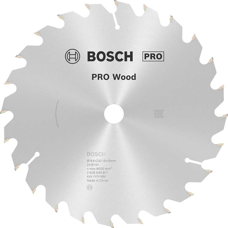 Bosch PRO Optiline Wood Cutting Saw Blade 184mm 24T 16mm