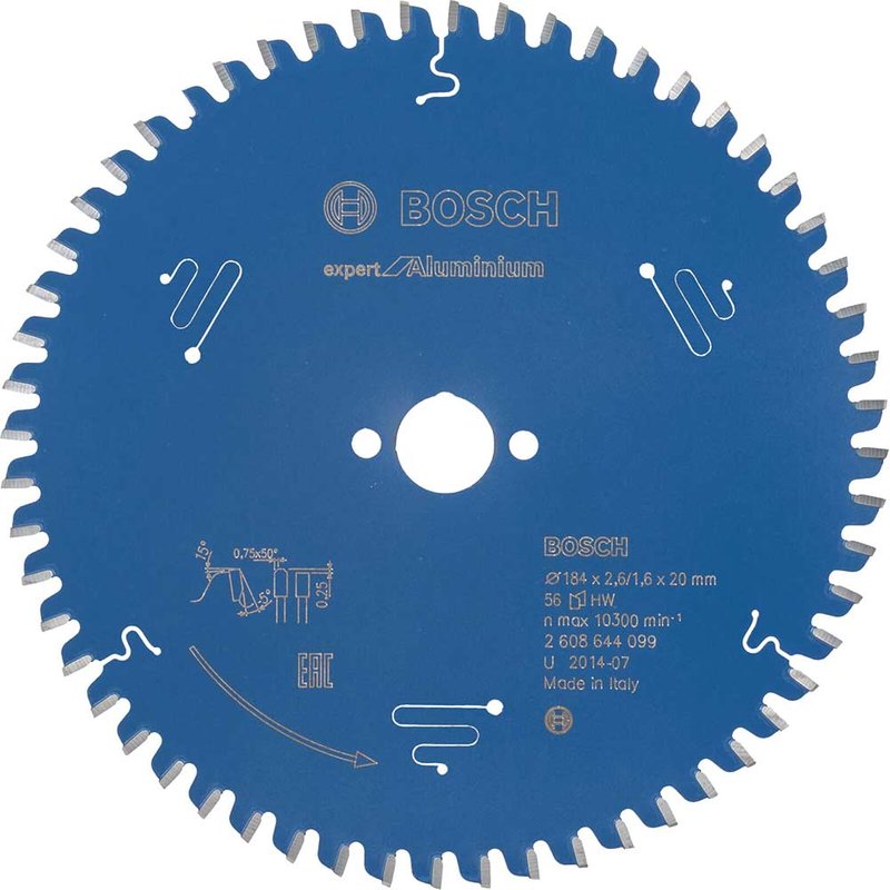 Bosch EXPERT Aluminium Cutting Saw Blade 184mm 56T 20mm