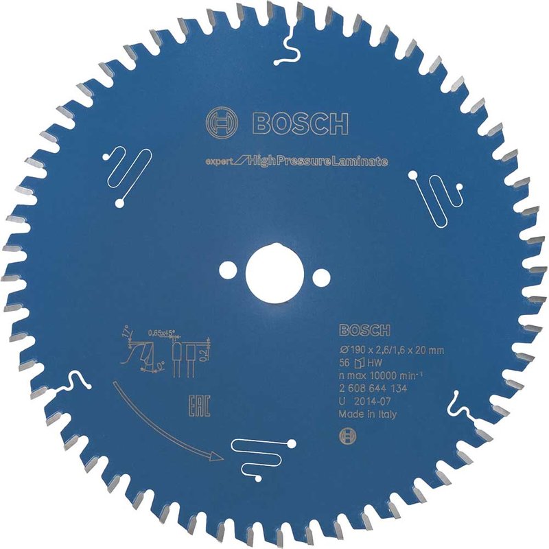 Bosch EXPERT High Pressure Laminate Cutting Saw Blade 190mm 56T 20mm