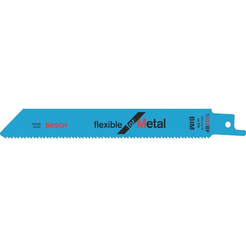 Bosch Powertool Accessories S 922 BF Flexible for Metal Reciprocating Saw Blade 150mm 14 TPI P(Pack 100) 2608656027