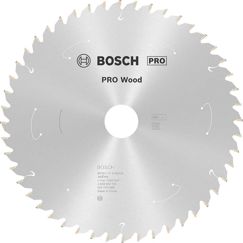 Bosch PRO Cordless Wood Cutting Circular Saw Blade 216mm 48T 30mm