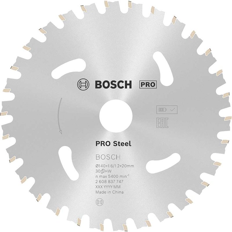 Bosch PRO Cordless Circular Saw Blade for Steel 140mm 30T 20mm