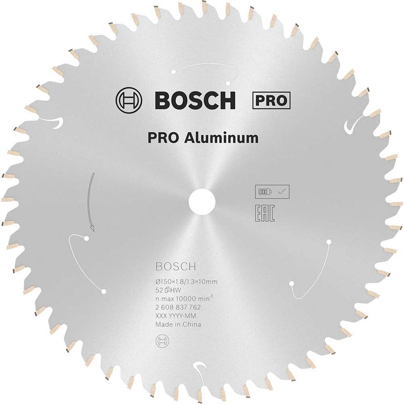 Bosch PRO Cordless Circular Saw Blade for Aluminium 150mm 52T 10mm