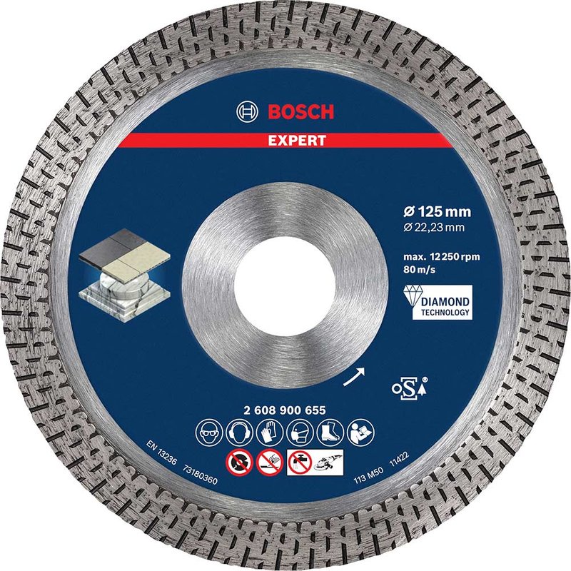 Bosch EXPERT Hard Ceramic Diamond Cutting Disc 125mm 1.4mm 22mm