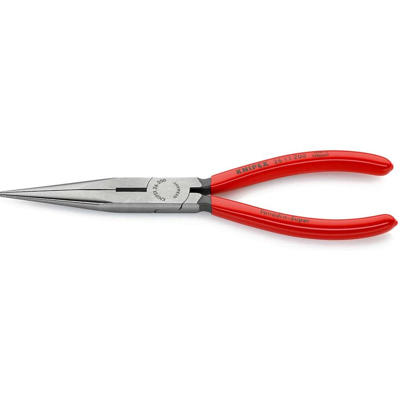 Knipex 26 11 200 Snipe Nose Side Cutting Pliers Plastic Coated Grips 200mm (8in) 26 11 200 SB