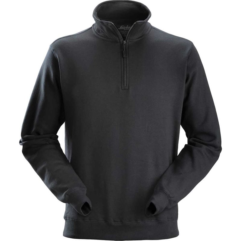 Snickers 2818 Mens 1/2-Zip Sweatshirt Black M