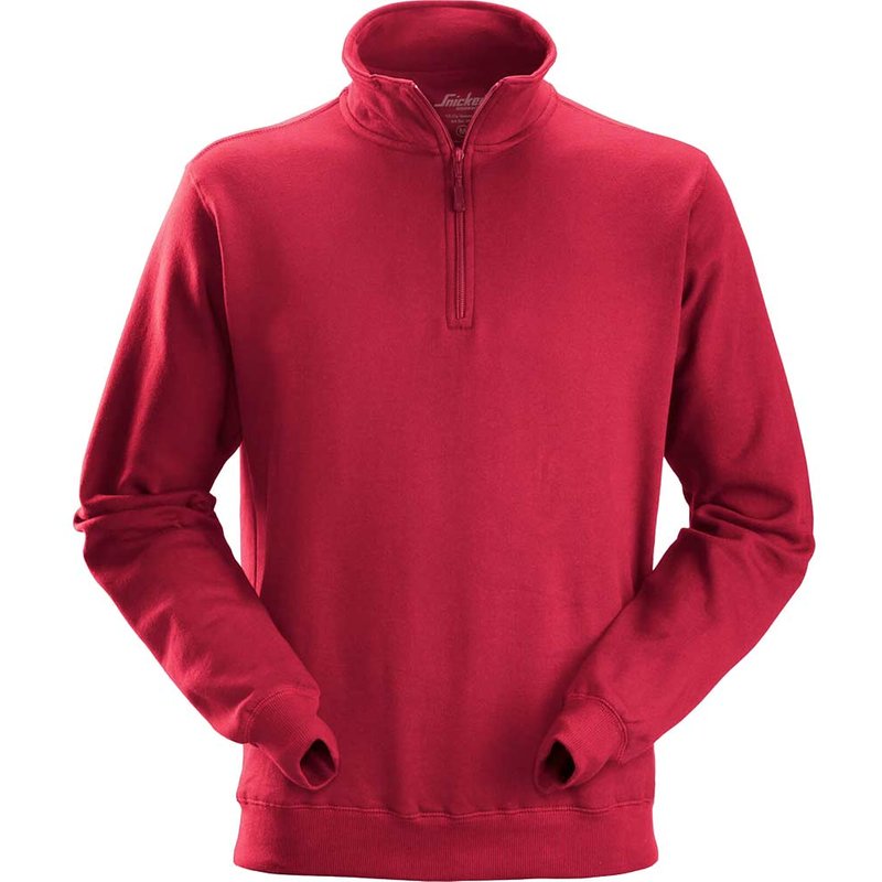 Snickers 2818 Mens 1/2-Zip Sweatshirt Red 3XL