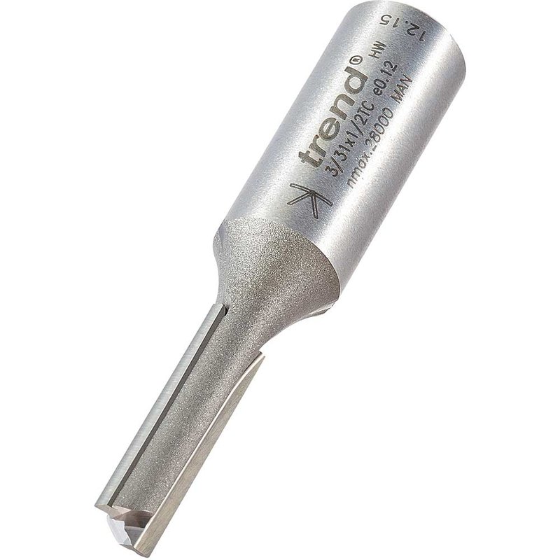 Trend Professional Two Flute Straight Router Cutter 7mm 25mm 1/2"