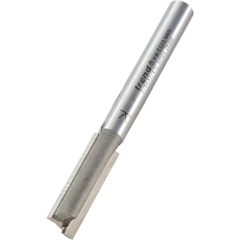 Trend Professional Two Flute Straight Router Cutter 8.1mm 26mm 1/4"