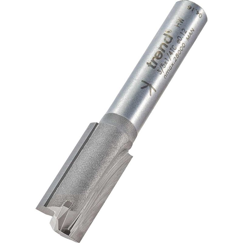 Trend Professional Two Flute Straight Router Cutter 9mm 19mm 1/4"