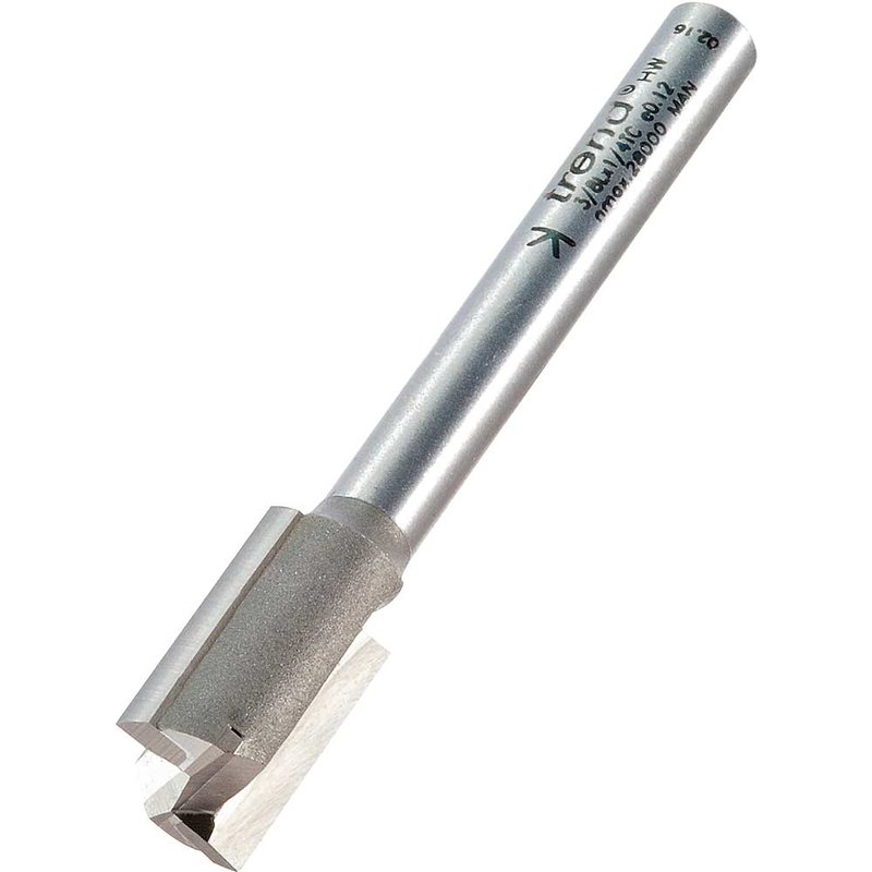 Trend Two Flute Long Reach Hinge and Lock Jig Router Cutter 12mm 19mm 1/4"