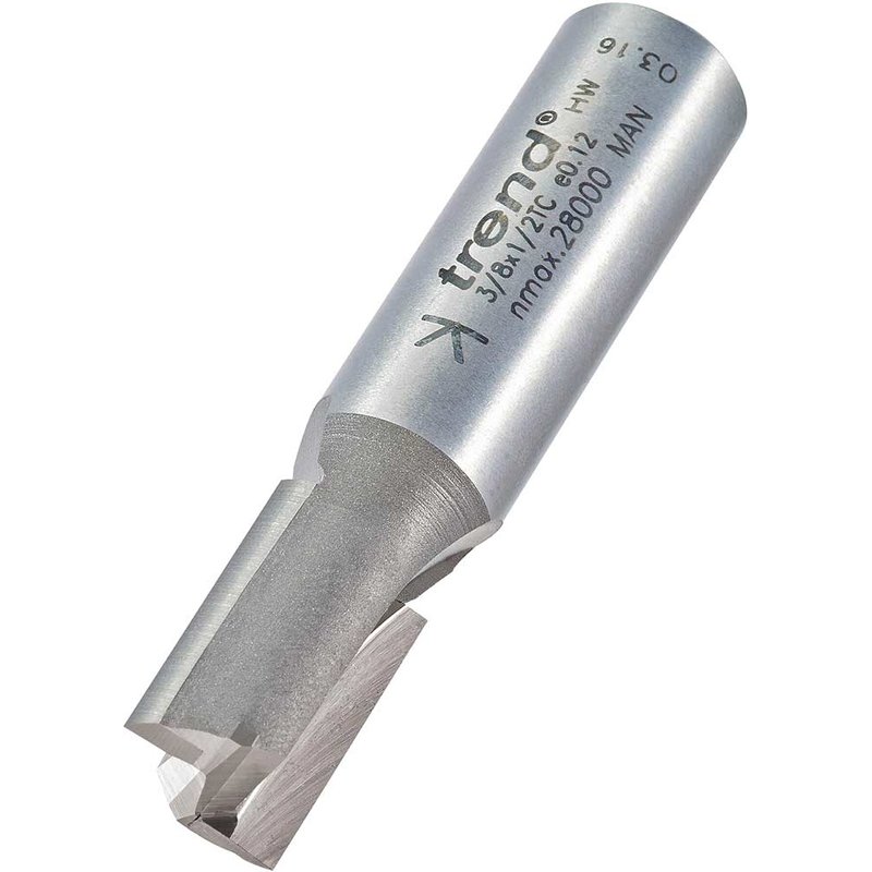 Trend Professional Two Flute Straight Router Cutter 12mm 19mm 1/2"