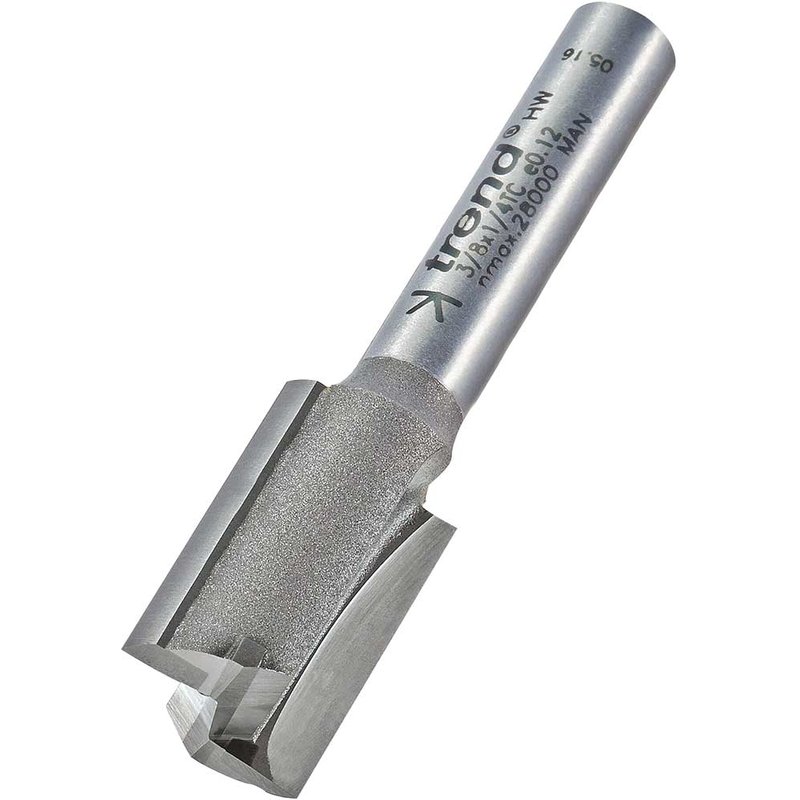 Trend Professional Two Flute Straight Router Cutter 12mm 19mm 1/4"