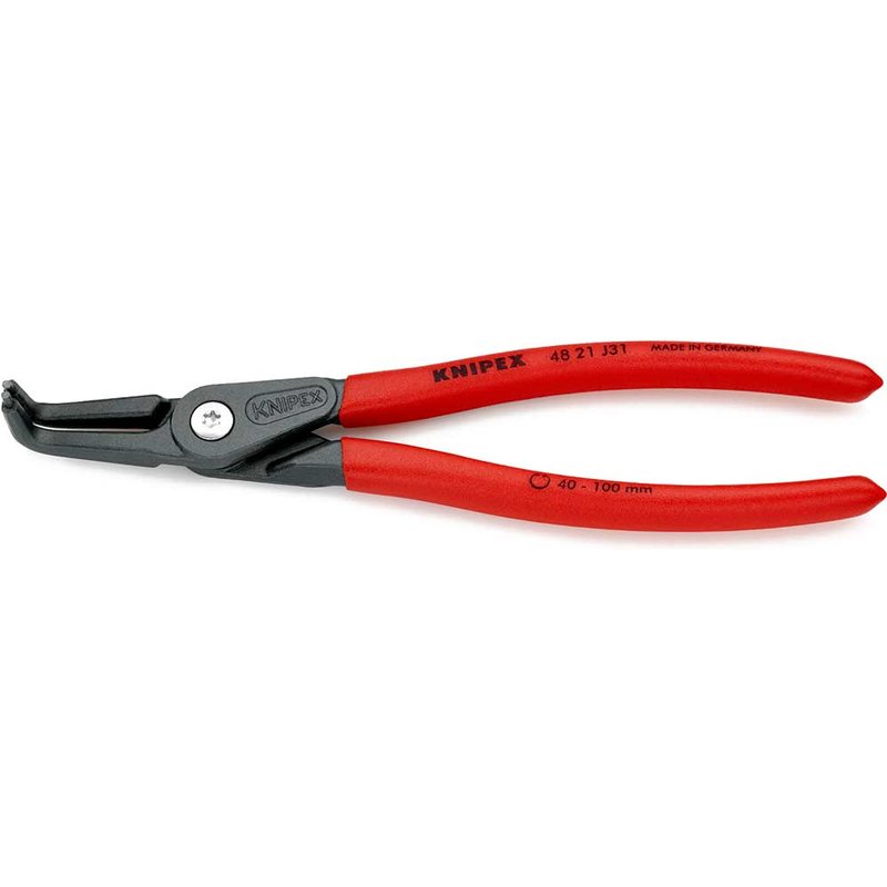 Knipex 48 21 J31 Precision Circlip Pliers Internal 90° Bent 40-100mm 48 21 J31 SB