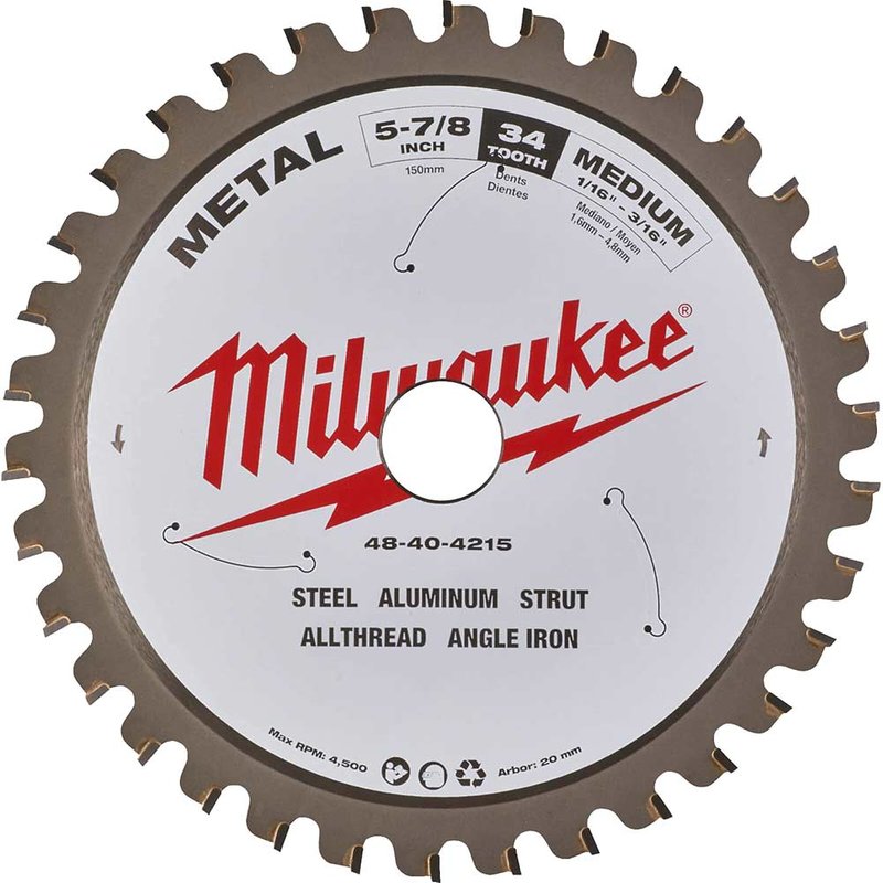 Milwaukee Endurance Metal Steel Cutting Circular Saw Blade 135mm 30T 20mm