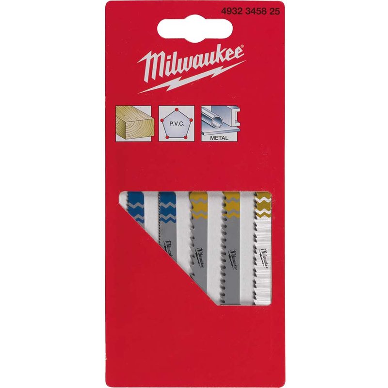 Milwaukee 5 Piece Jigsaw Blade Set Pack of 5