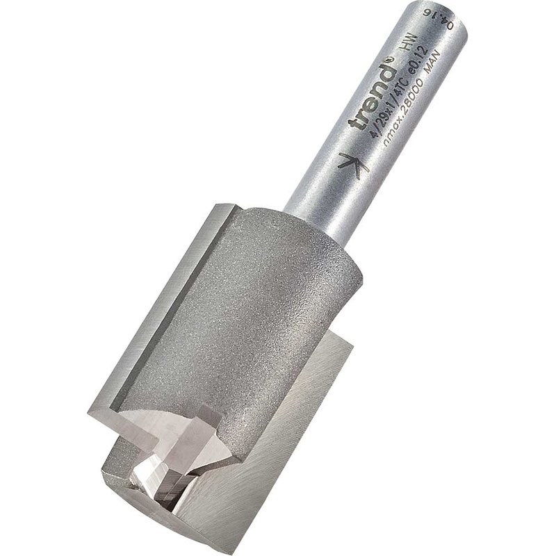 Trend Professional Two Flute Straight Router Cutter 18mm 25mm 1/4"
