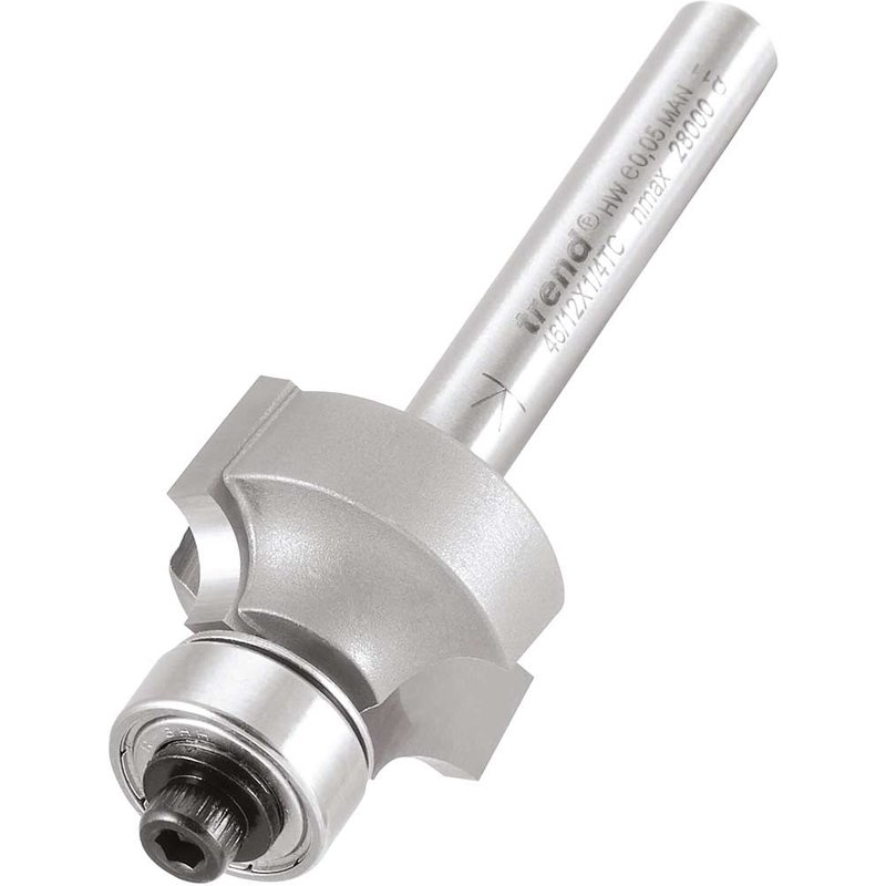 Trend 46/12 x 1/4 TCT Bearing Guided Ovolo & Round Over 4.8mm Radius 46/12X1/4TC