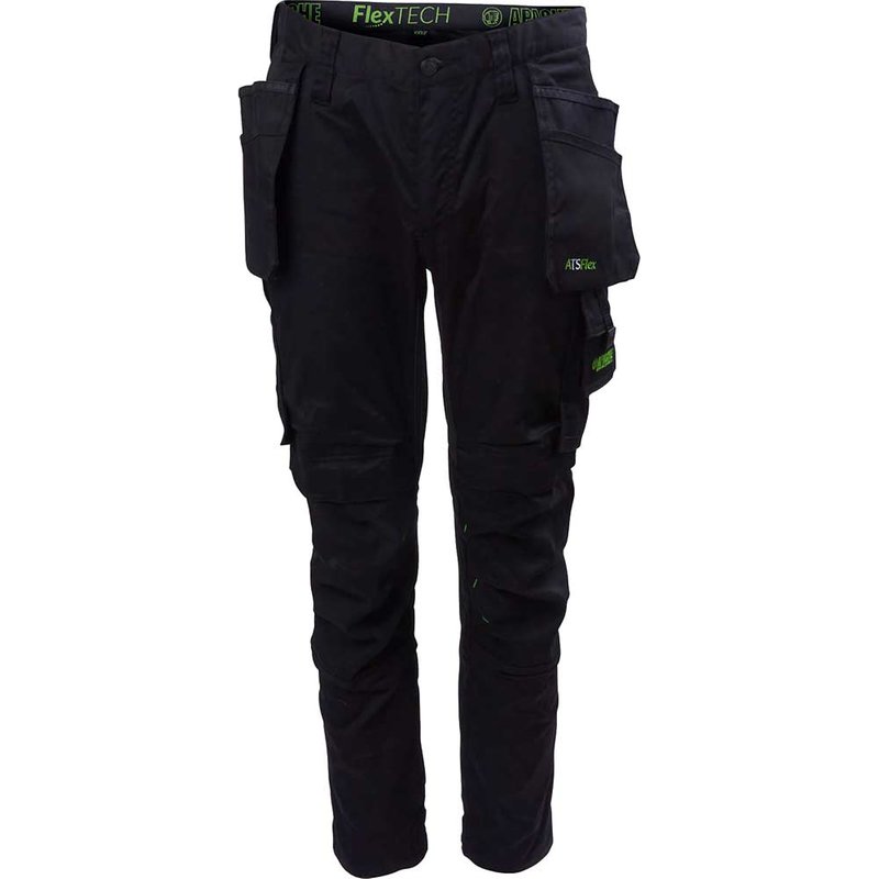Apache Mens Bancroft Slim Fit Stretch Holster Trousers Black / Grey 40" 31"