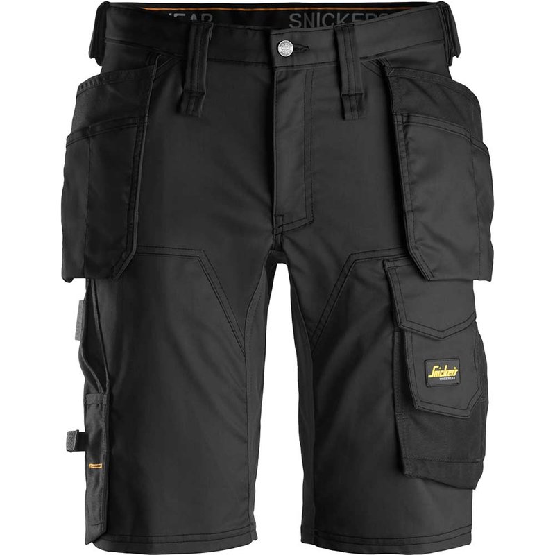 Snickers 6141 Mens Allround Work Stretch Slim Fit Holster Pockets Shorts Black 35"