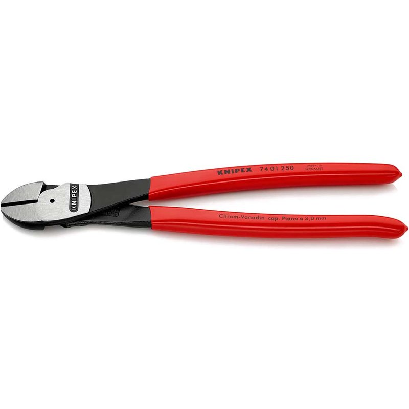 Knipex 74 01 250 High Leverage Diagonal Cutters Plastic Coated Grips 250mm 74 01 250 SB