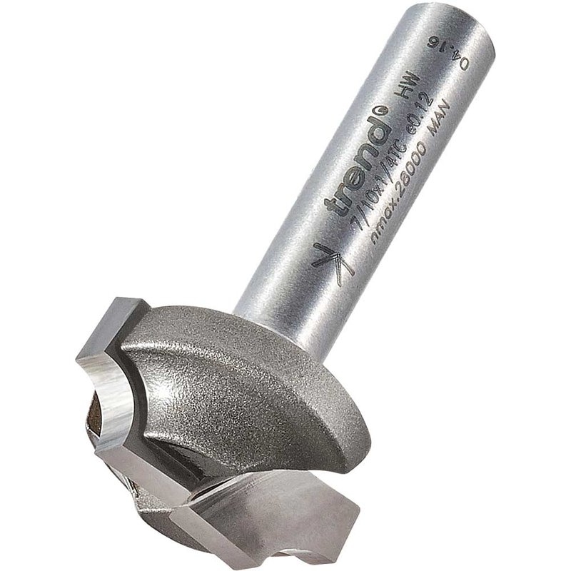 Trend Ovolo Rounding Over Router Cutter 19mm 11mm 1/4"