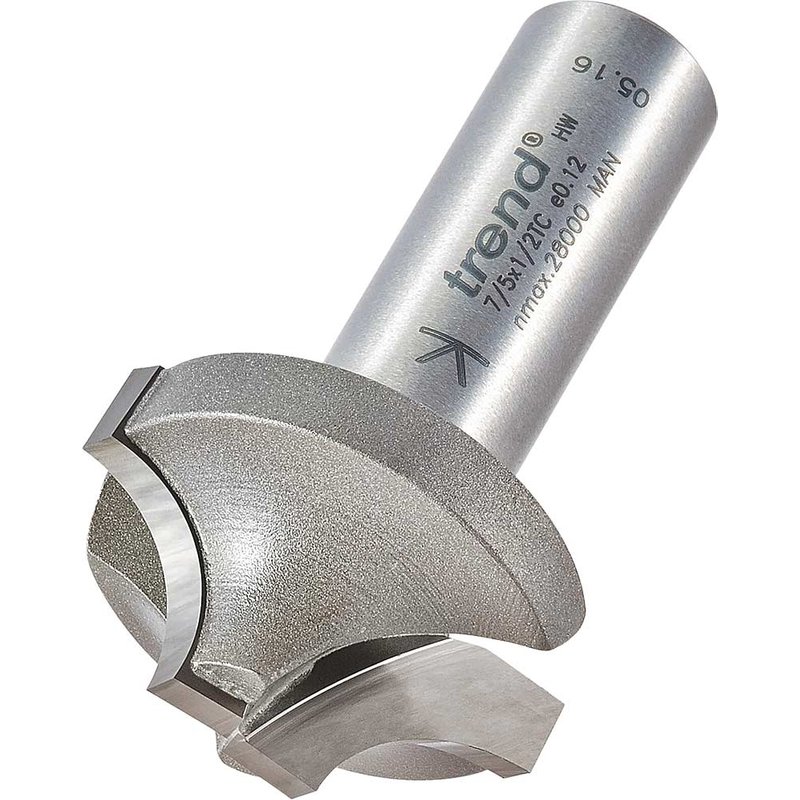 Trend Ovolo Rounding Over Router Cutter 31mm 16mm 1/2"