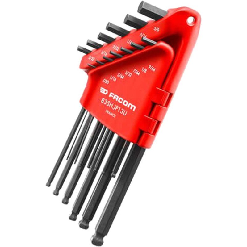 Facom 13 Piece Long Arm Ball End Hexagon Allen Key Set Imperial