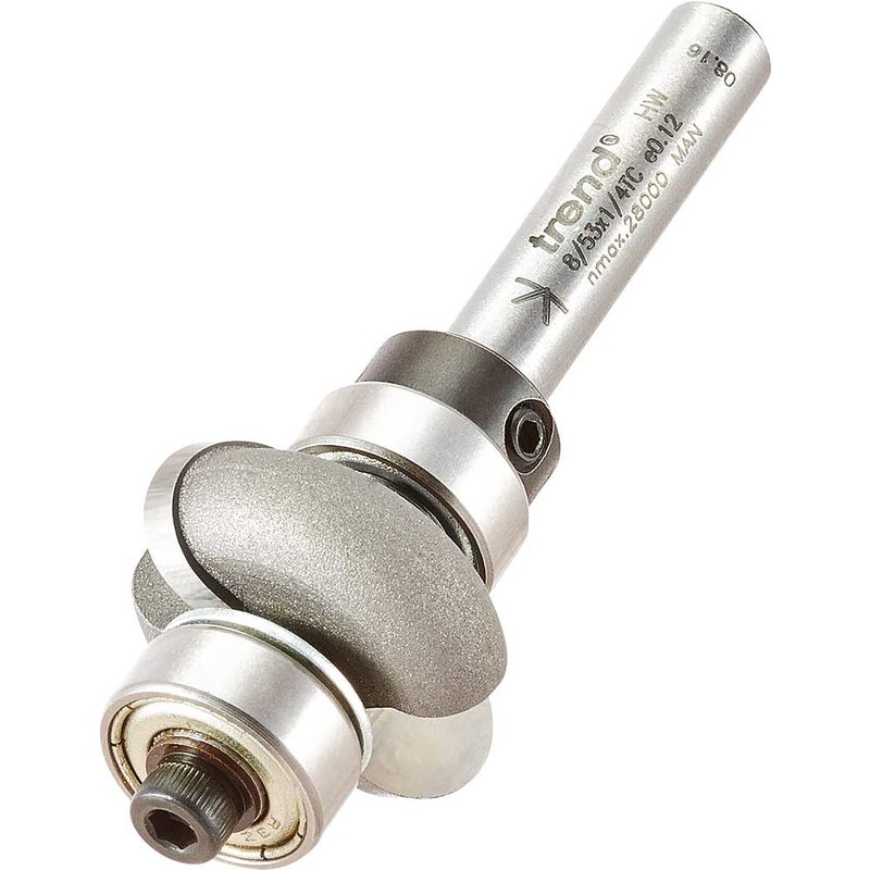 Trend Bearing Guided Sunk Bead Router Cutter 22.7mm 10mm 1/4"