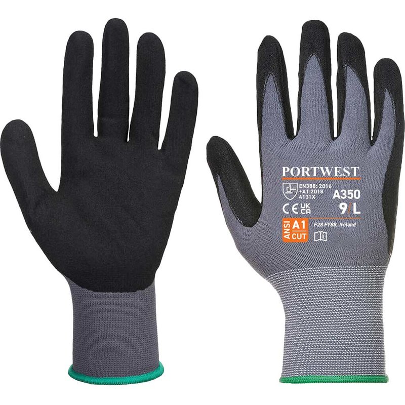 Portwest DermiFlex Nitrile Foam Gloves Black M Pack of 1