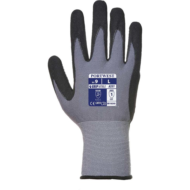 Portwest Dermiflex Plus Glove Black / Grey 2XL