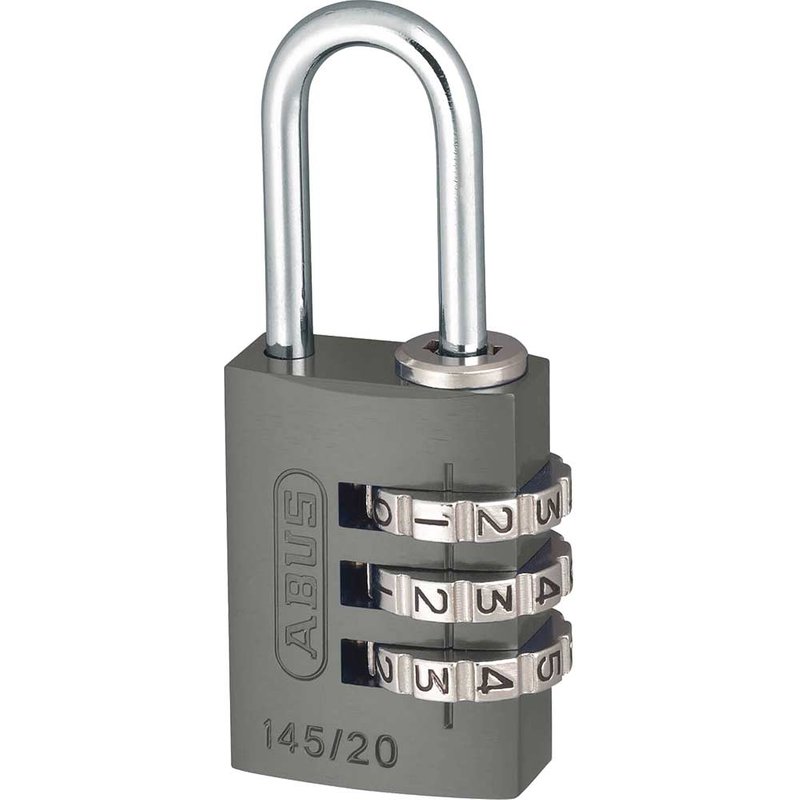 ABUS Mechanical 145/20 20mm Aluminium Combination Padlock Titanium 46576 10046576-01