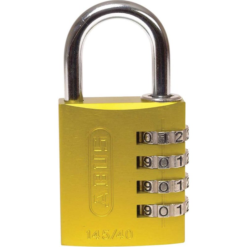 ABUS Mechanical 145/40 40mm Aluminium Combination Padlock Yellow 49535 10049535-01
