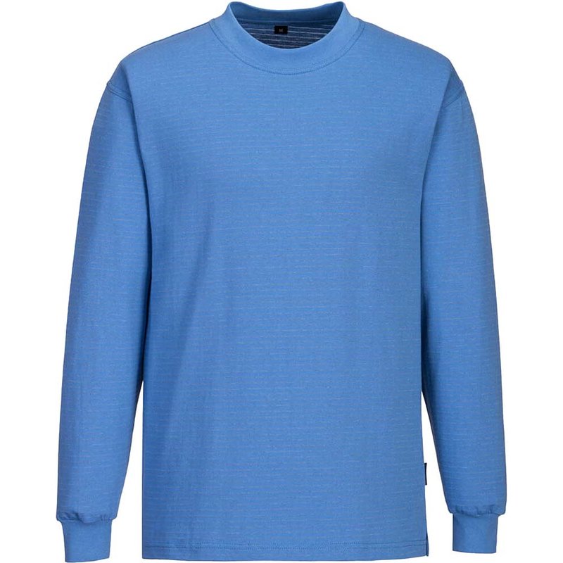Portwest Anti Static ESD Long Sleeve T Shirt Blue 3XL
