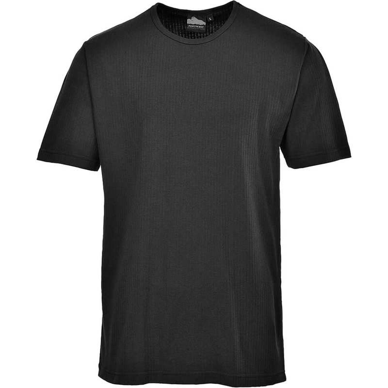 Portwest Thermal Short Sleeve T Shirt Black 2XL