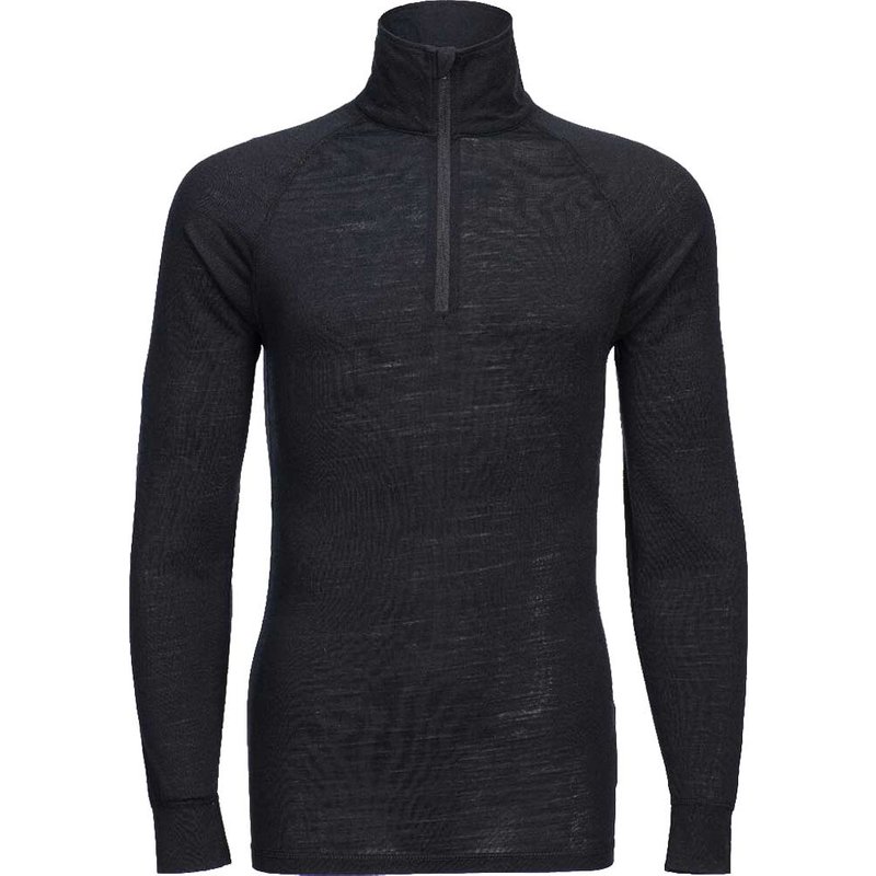 Portwest Mens Merino Wool 1/4 Zip Baselayer Top Black S