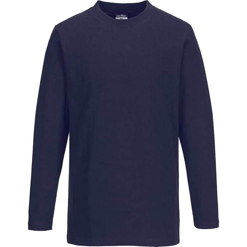 Portwest Mens Long Sleeve T Shirt Navy S