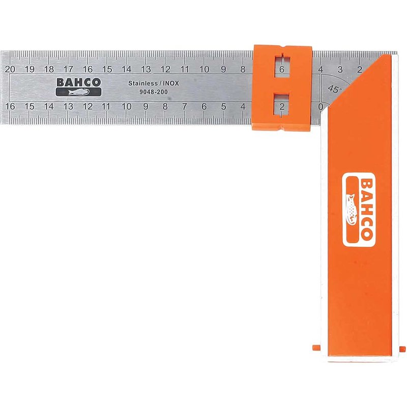 Bahco 9048-200 Aluminium Block & Steel Try Square 200mm (8in) 9048-200