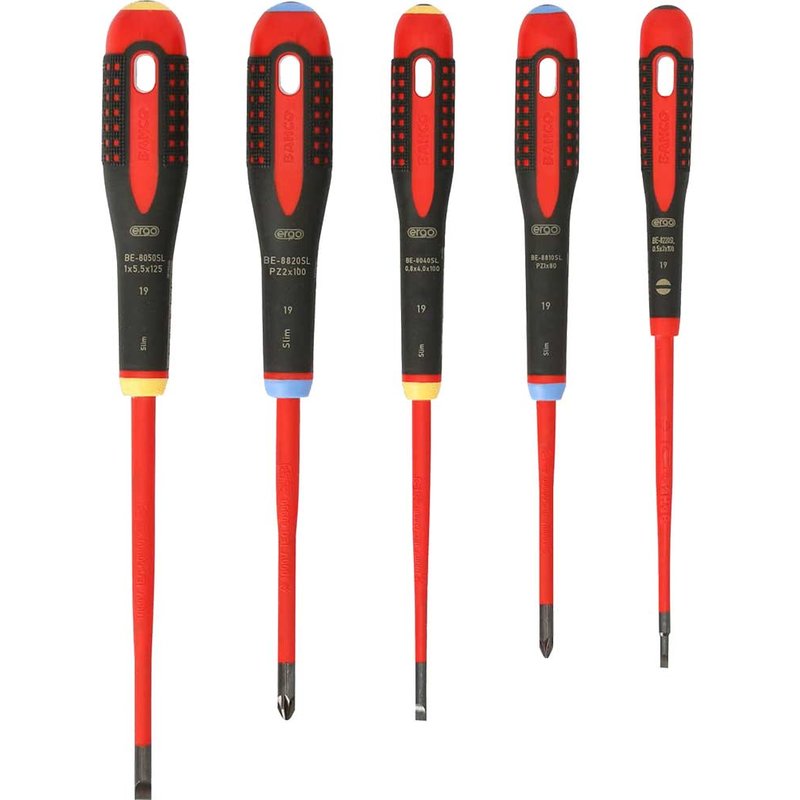 Bahco BE-9882SL ERGOâ„¢ Slim VDE Insulated Screwdriver Set, 5 Piece BE-9882SL