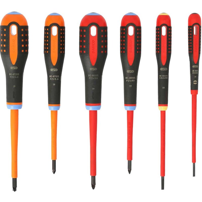 Bahco BE-9884S ERGOâ„¢ VDE Insulated Screwdriver Set, 6 Piece BE-9884S