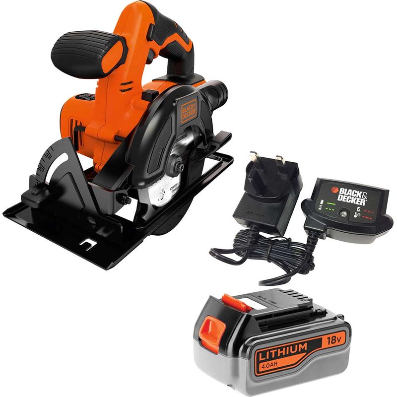 Black and Decker BDCCS18 18v Cordless Circular Saw 140mm 1 x 4ah Li-ion Battery Charger No Case
