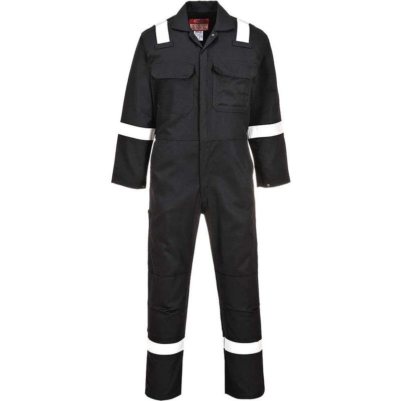 BizWeld Mens Iona Flame Resistant Coverall Black 2XL 32"
