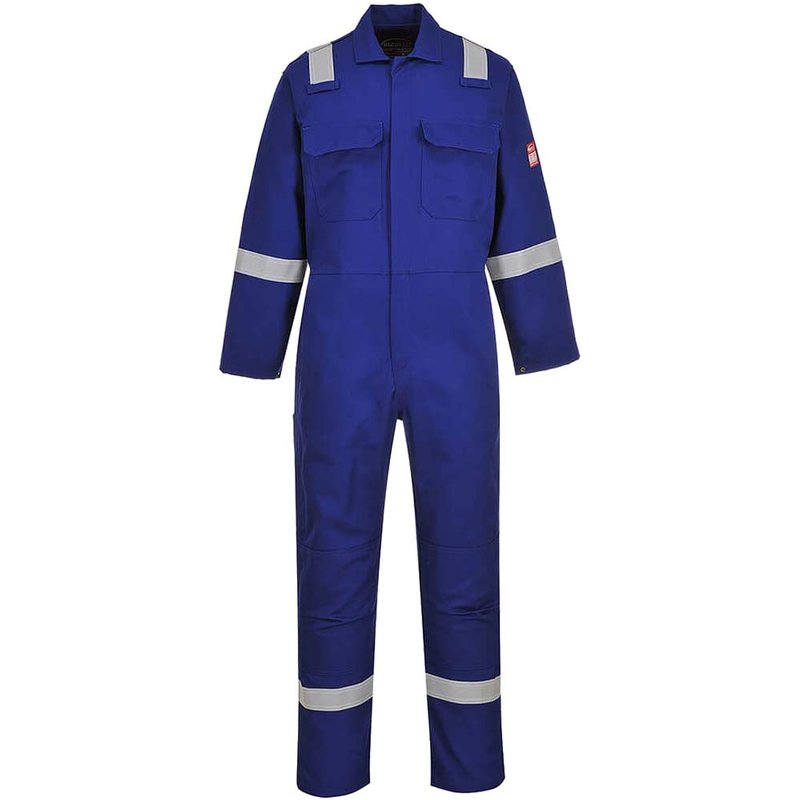 BizWeld Mens Iona Flame Resistant Coverall Royal Blue 2XL 32"