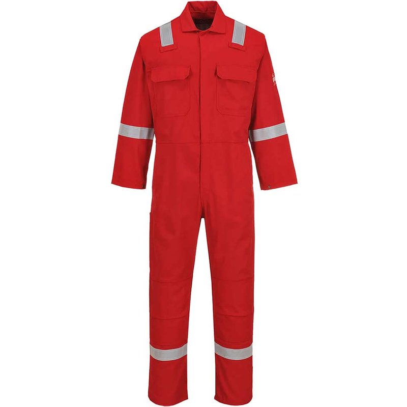 BizWeld Mens Iona Flame Resistant Coverall Red L 32"