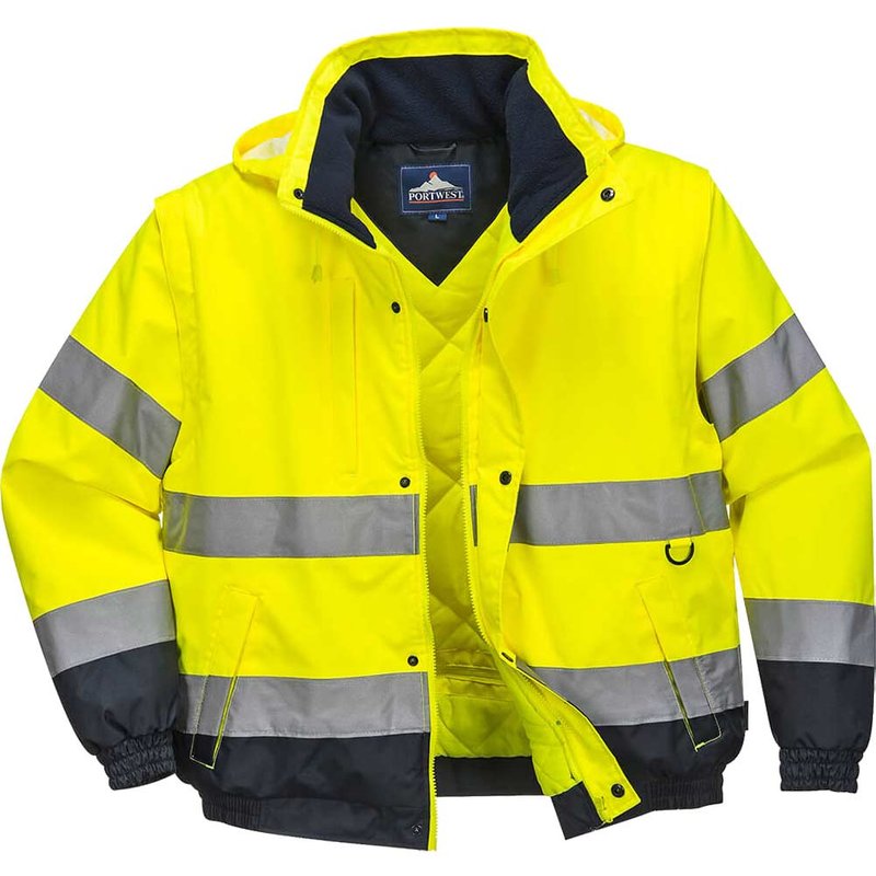 Oxford Weave 300D Class 3 Hi Vis 2-in-1 Jacket Yellow L