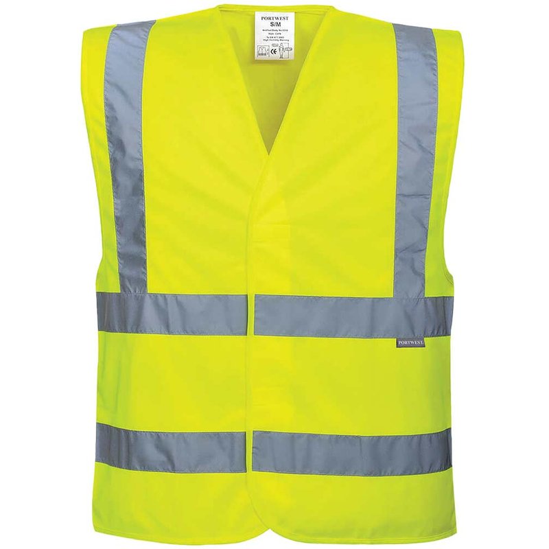 Portwest Two Band and Brace Class 2 Hi Vis Waistcoat Yellow L / XL